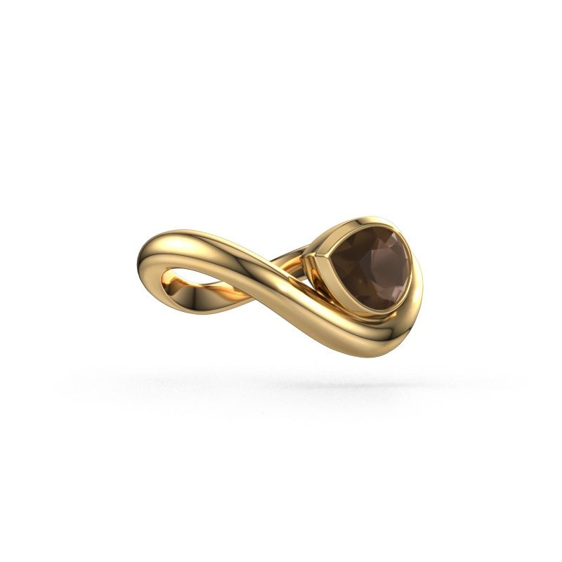 Ring Lena 585 gull røykkvarts 8x6 mm