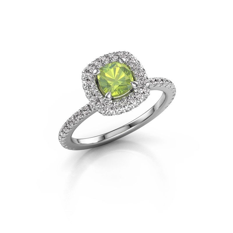 Image of Engagement ring Talitha CUS 585 white gold peridot 5 mm