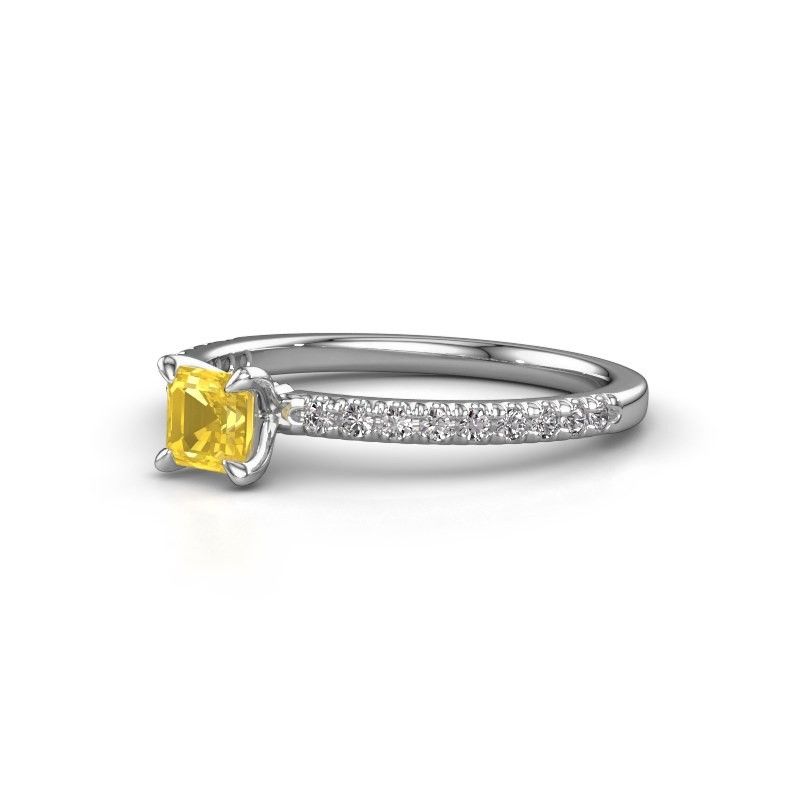 Image de Bague de fiançailles crystal ass 2<br/>585 or blanc<br/>Saphir jaune 4.5 mm