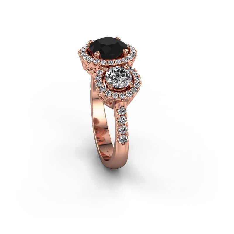 Afbeelding van Ring Lacie<br/>585 rosé goud<br/>Zwarte Diamant 2.542 Crt