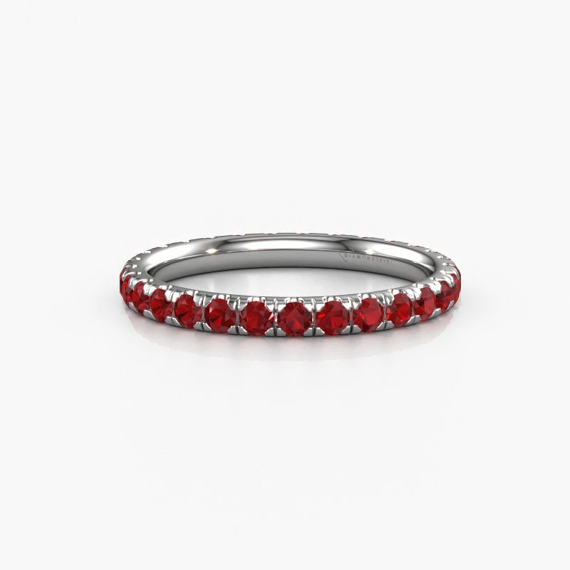 Image of Stackable Ring Jackie 2.0<br/>585 white gold<br/>Ruby 2 mm