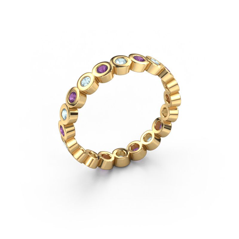 Vorsteckring Edwina 1 585 Gold Aquamarin 2 mm