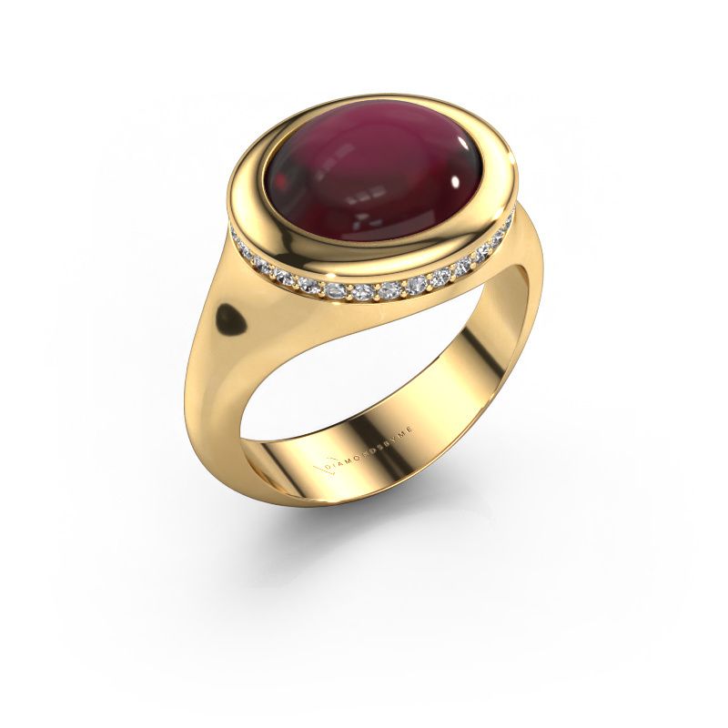 Anello Lesli OVL 585 oro granato 12x10 mm
