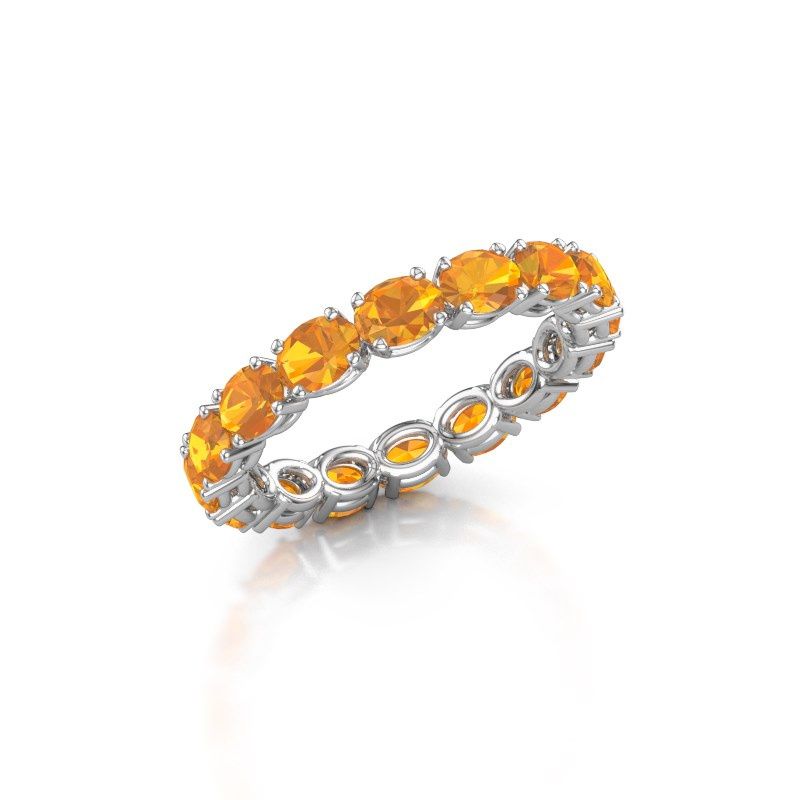 Bild von Ring vivienne ovl 4x3<br/>585 Weißgold<br/>citrin 4x3 mm