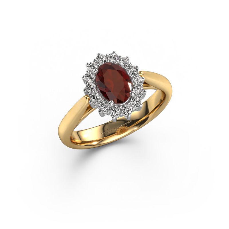 Verlobungsring Margien 1 585 Gold Granat 7x5 mm