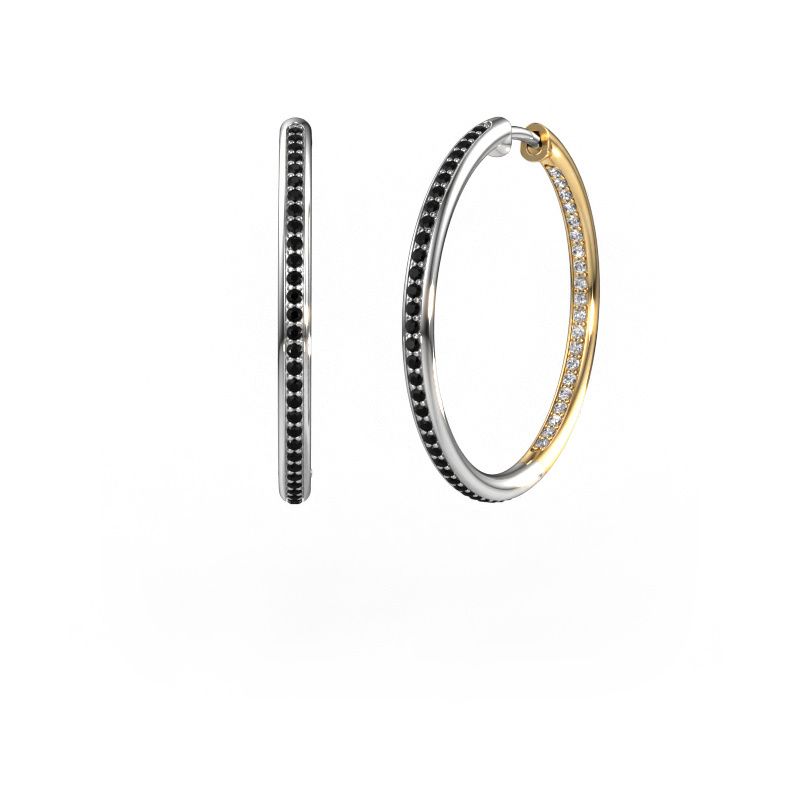 Creole Sina 25mm 585 Weißgold Schwarz Diamant 0.796 crt