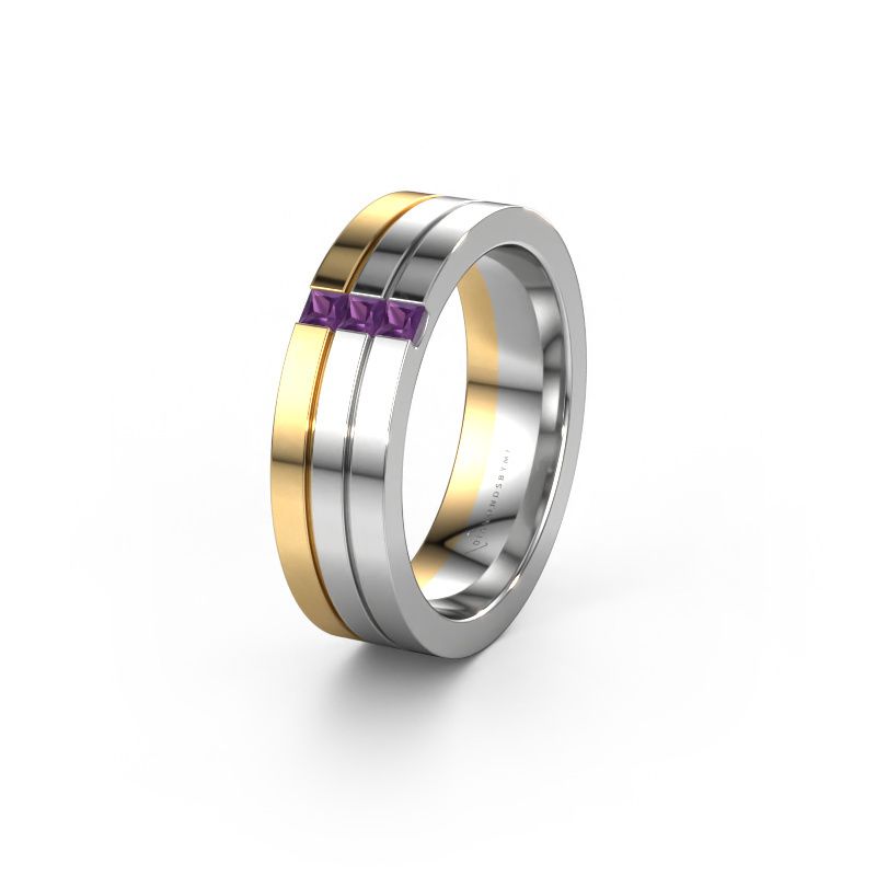 Wedding ring WH0428L16BP 585 white gold amethyst ±6x2 mm