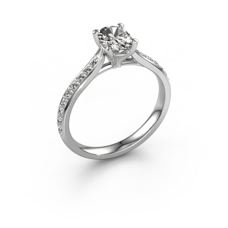Engagement ring Mignon OVL 2 950 platinum zirconia 7x5 mm
