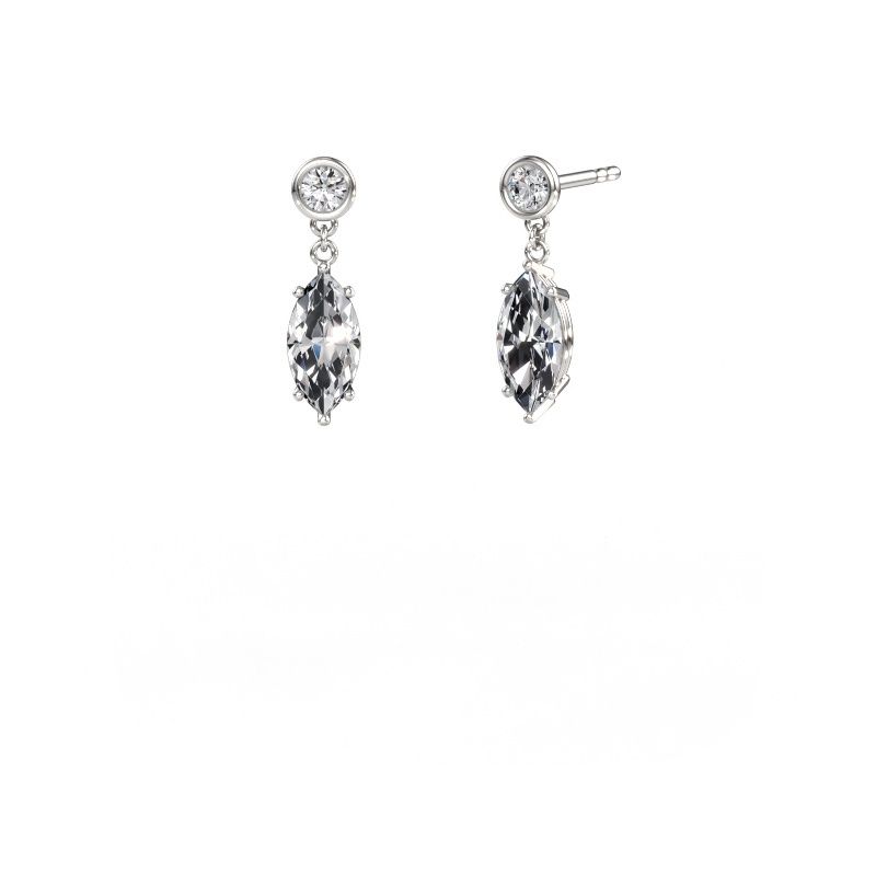 Pendants d'oreilles Lacey MRQ 585 or blanc diamant 2.20 crt
