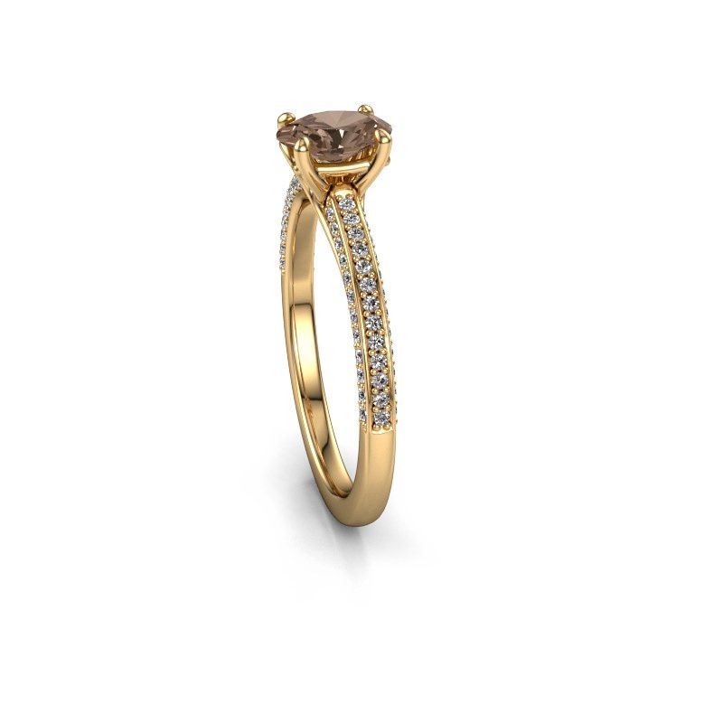 Afbeelding van Verlovingsring Elenore ovl 585 goud bruine diamant 0.65 crt