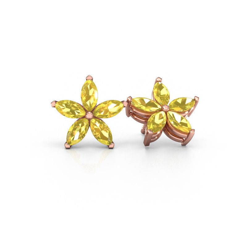 Ohrsteckers Sylvana 585 Roségold Gelb Saphir 5x2.5 mm