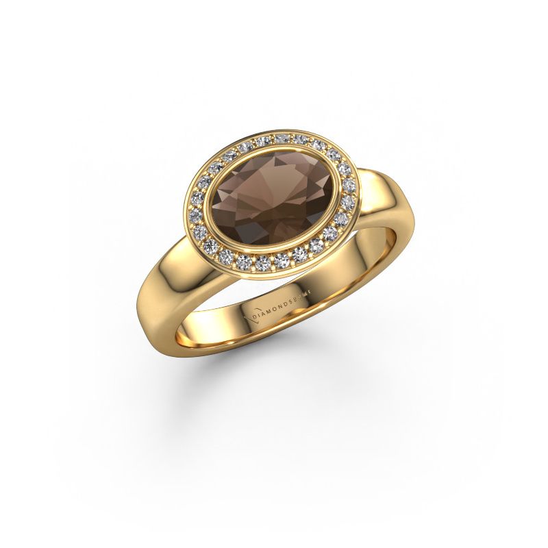 Ring Salena 585 Gold Rauchquarz 8x6 mm