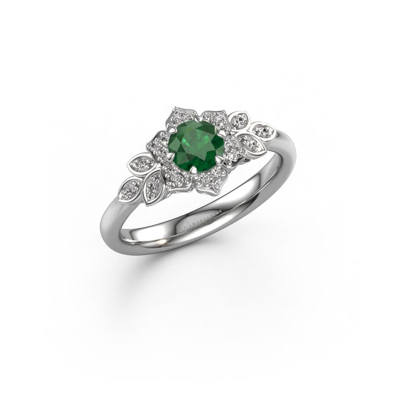 Engagement ring Tatjana 585 white gold emerald 5 mm