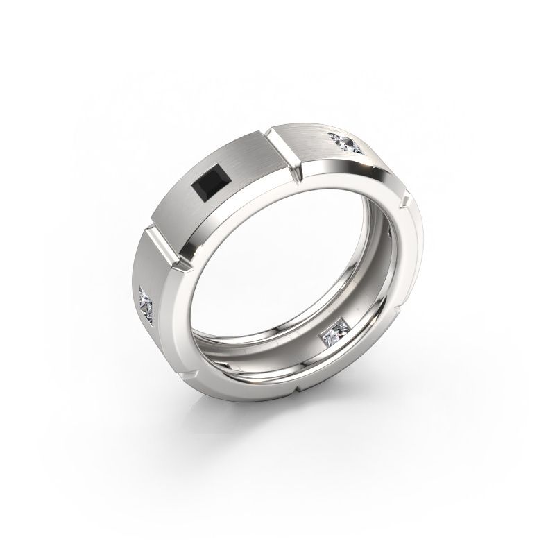 Men's ring Steve light 950 platinum black diamond 1.122 crt