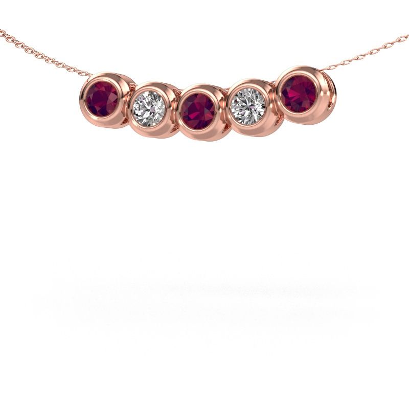 Kette Kim 5 585 Roségold Rhodolit 4 mm