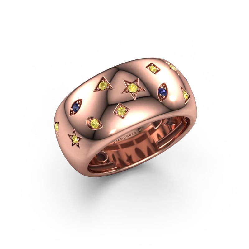 Ring Sasha 1 585 rosé goud saffier 1.3 mm