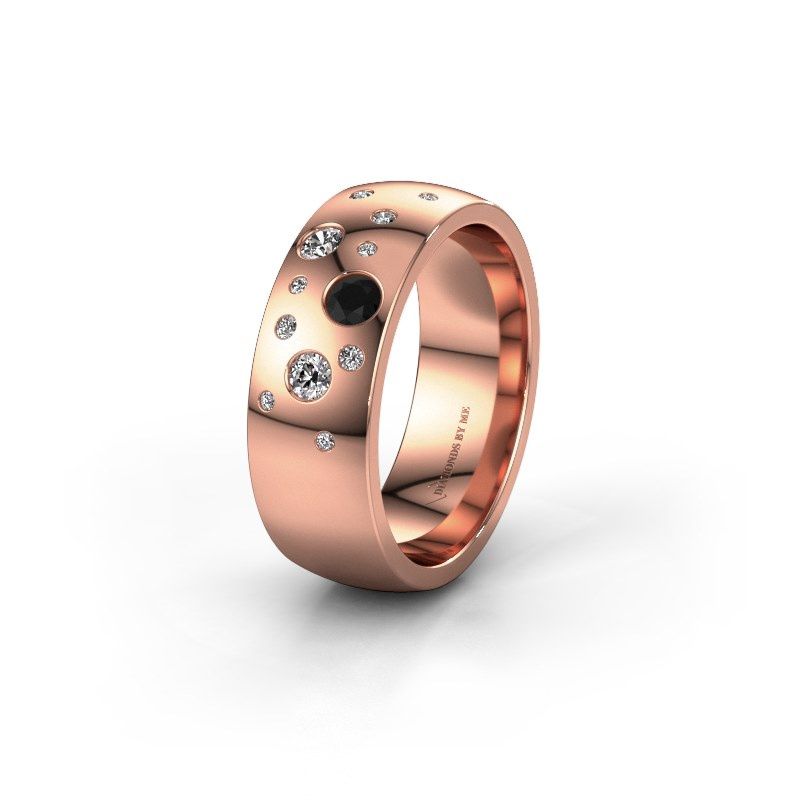 Image of Wedding ring WH0141L26BP<br/>585 rose gold ±7x2 mm<br/>Black diamond