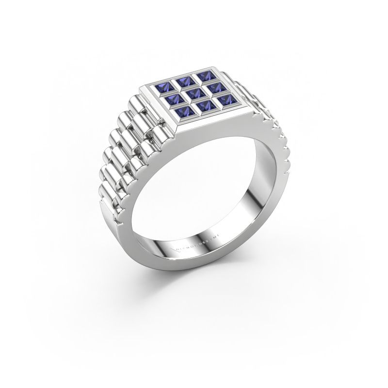 Herrenring Chavez 950 Platin Saphir 2 mm