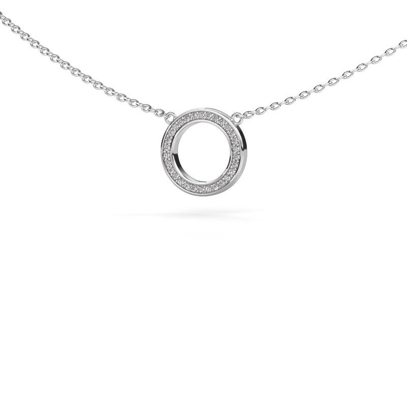 Anhänger Round 1 585 Weißgold Zirkonia 0.8 mm