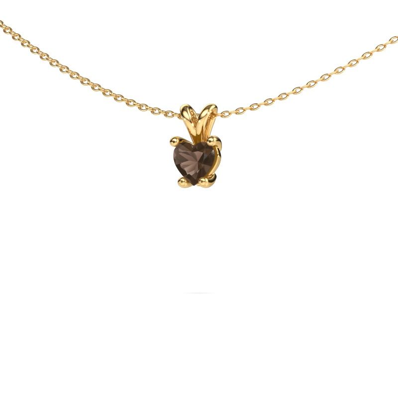 Pendant Sam Heart 585 gold smokey quartz 5 mm