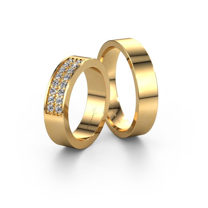 Eheringe set WHR0287LM15AP ±5x2.3 mm 14 Karat Gold Diamant 0.02 crt
