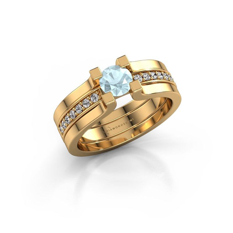 Image of Engagement ring Myrthe<br/>585 gold<br/>Aquamarine 5 mm