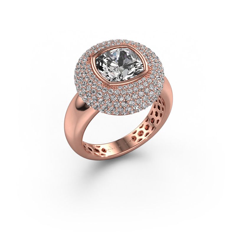 Anello Keshia 585 oro rosa diamante laboratorio 3.803 crt