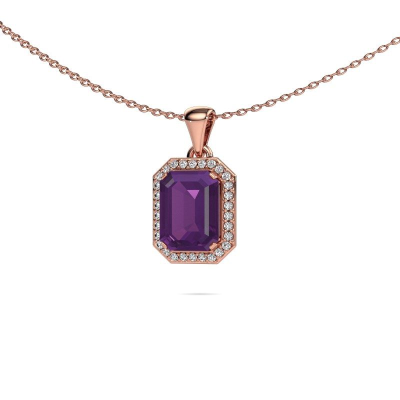 Anhänger Dodie 585 Roségold Amethyst 8x6 mm