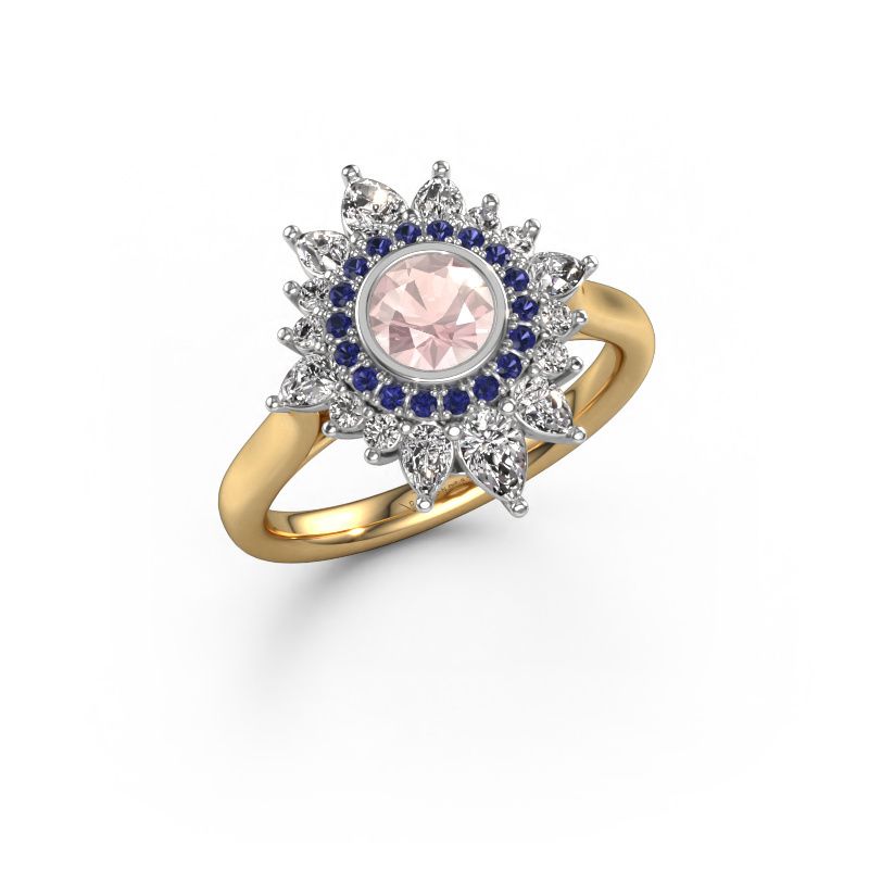 Engagement ring Tianna 585 gold morganite champagne 5 mm