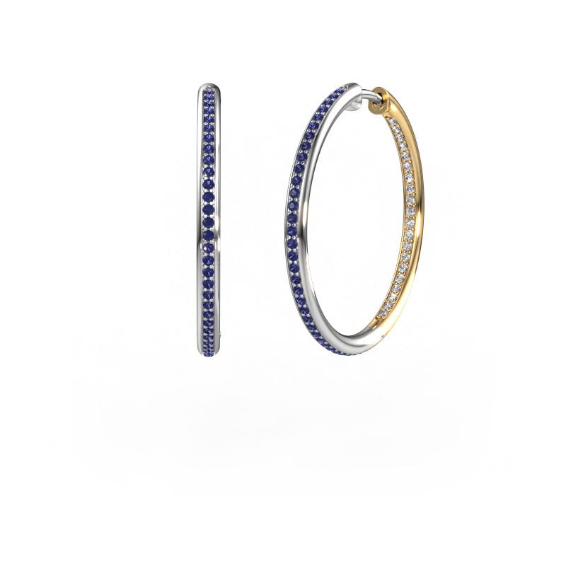 Hoop earrings Sina 25mm 585 white gold sapphire 1.1 mm