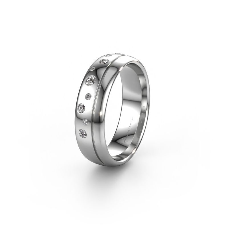 Trouwring WH0317L36AP 950 platina lab-grown diamant ±6 x 1,7 mm