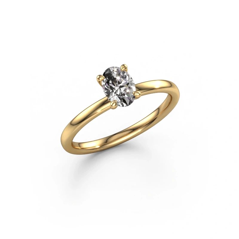 Engagement ring Crystal OVL 1 585 gold diamond 0.80 crt