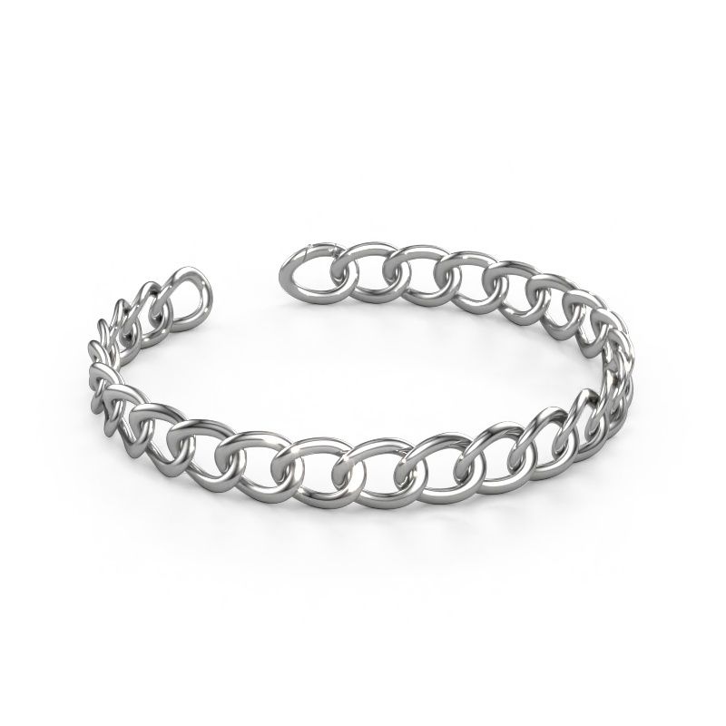 Flat link bracelet Rose 10 mm 585 white gold