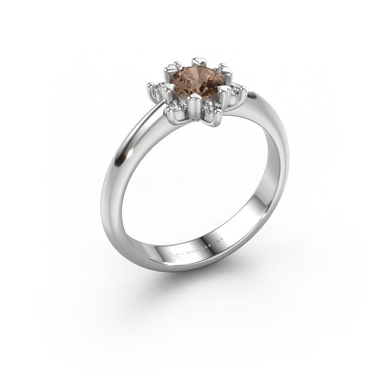 Ring Liesbeth 585 white gold brown diamond 0.62 crt