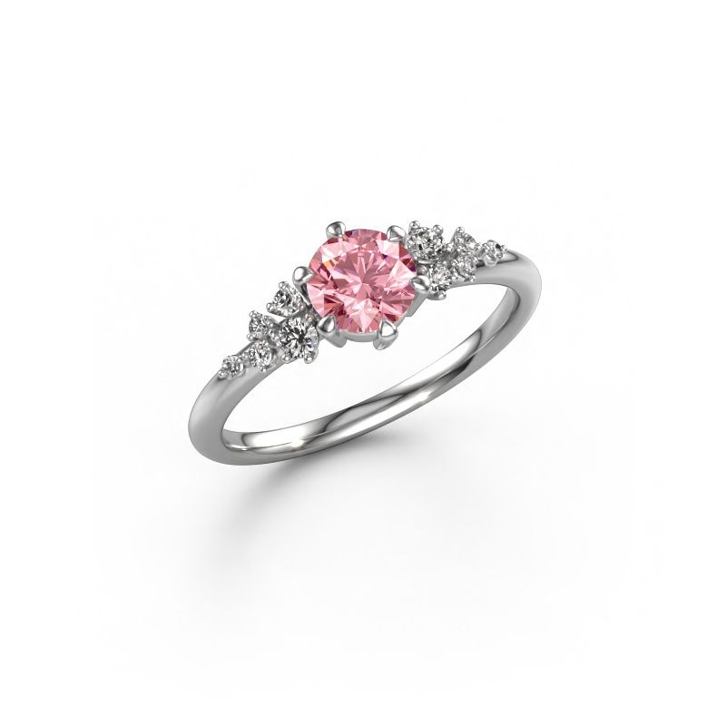 Ring Royce RND 950 platinum pink lab grown diamond 5.5 mm