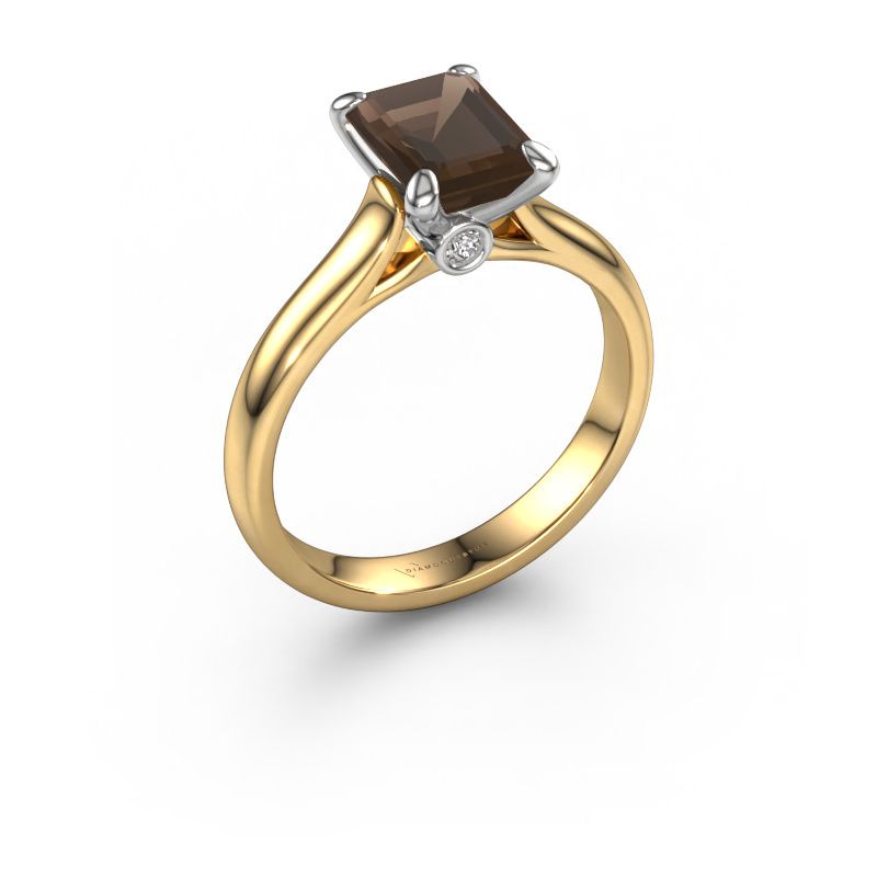 Verlobungsring Valorie eme 1 585 Gold Rauchquarz 9x7 mm