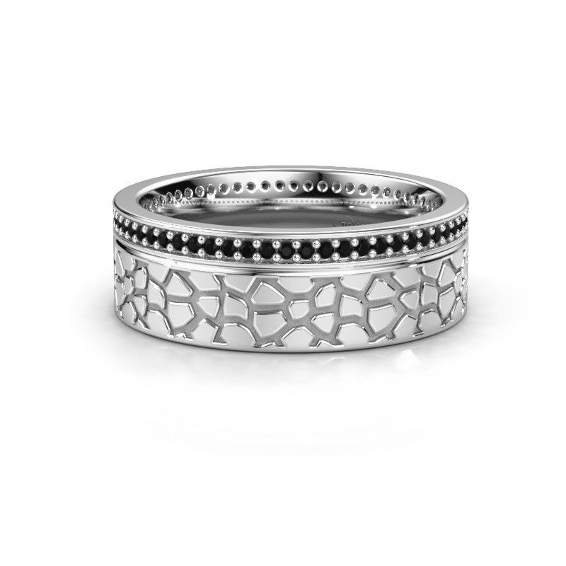 Image of Wedding ring WH2070L17C<br/>950 platinum ±7x2.2 mm<br/>Black diamond