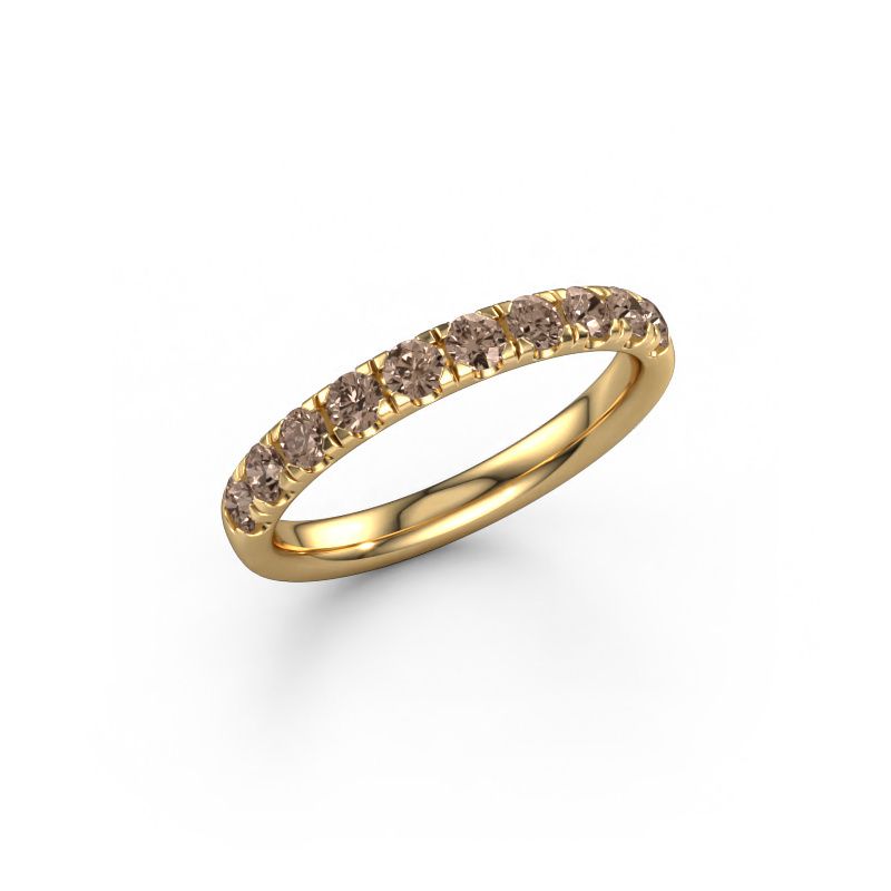 Stackable ring Jackie Half 585 gold brown diamond 0.55 crt