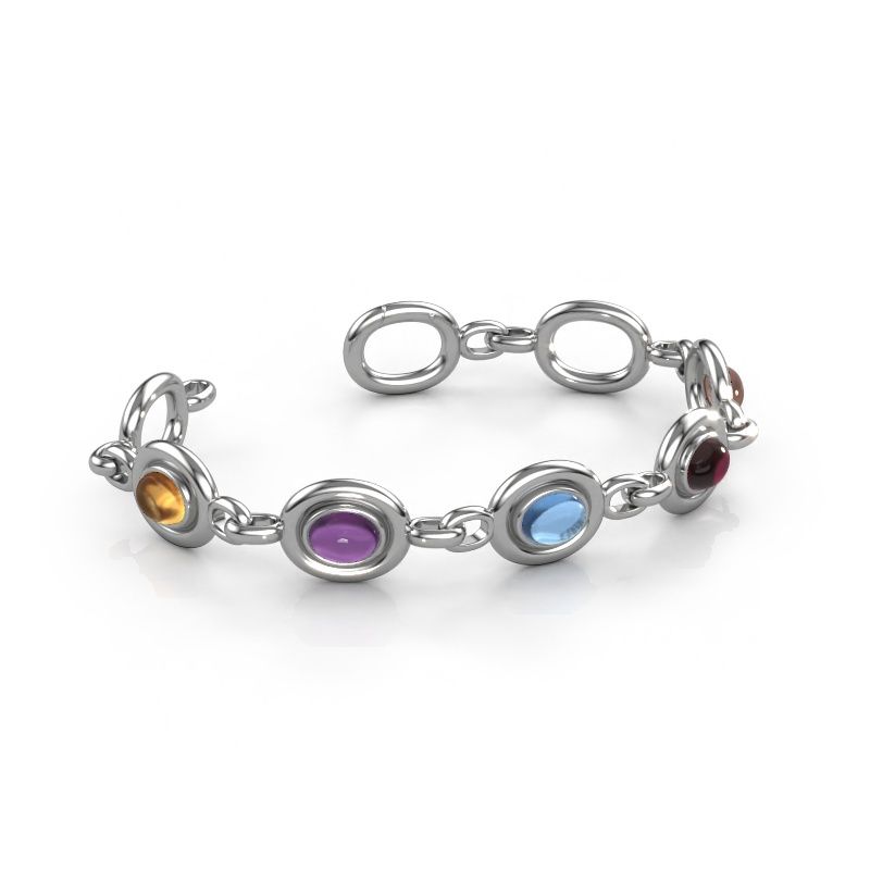 Gliederarmband Maxima 5 express 585 Weißgold Citrin 8x6 mm