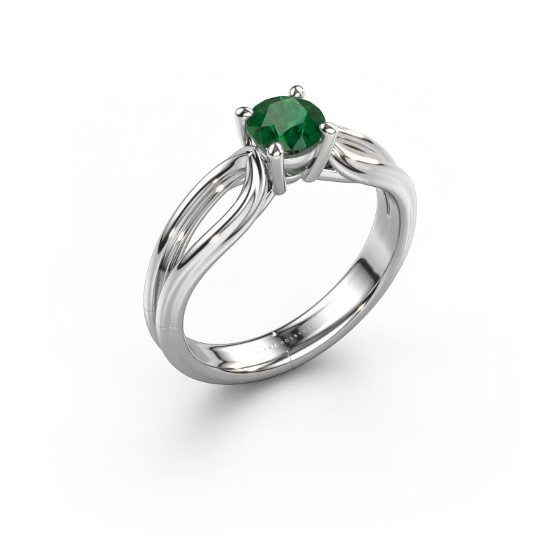 Engagement ring Antonia rnd 1 950 platinum emerald 5 mm