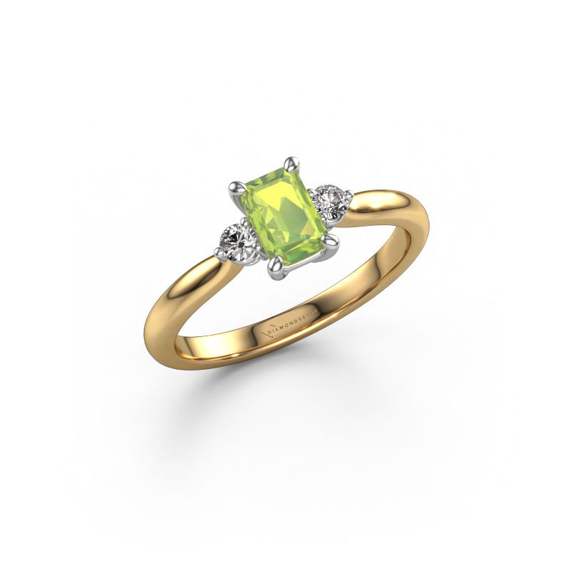 Engagement ring Lieselot EME 585 gold peridot 6x4 mm