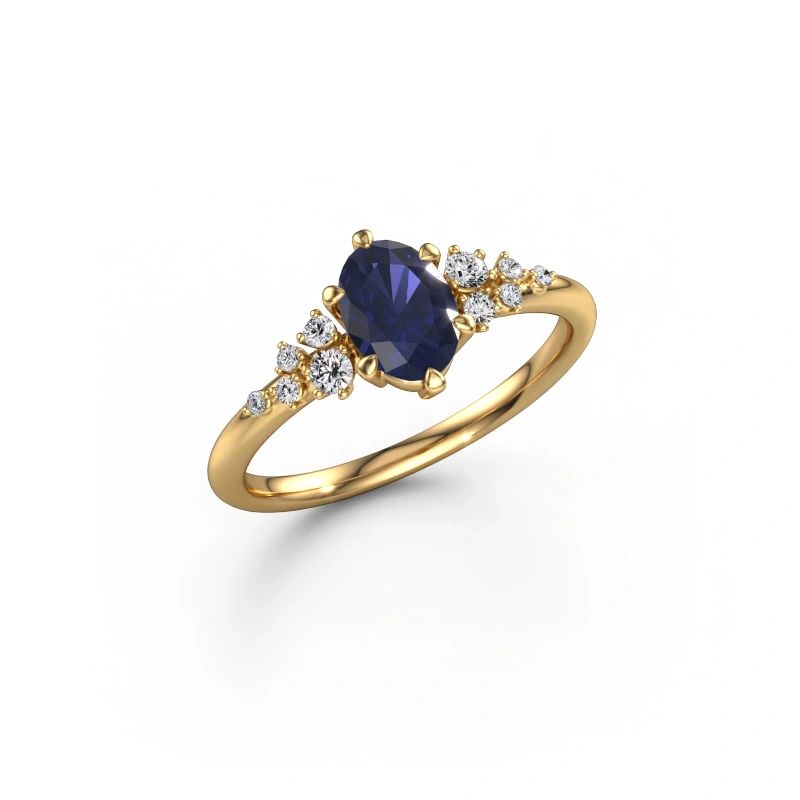 Ring Royce OVL 585 gold sapphire 7x5 mm