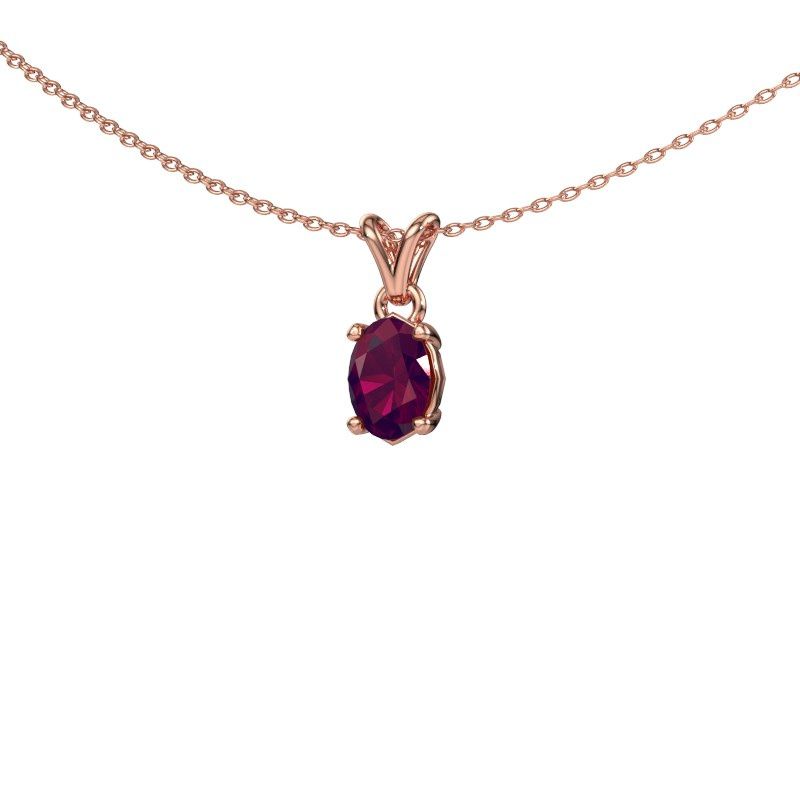 Hanger Lucy 1 585 rosé goud rhodoliet 7x5 mm