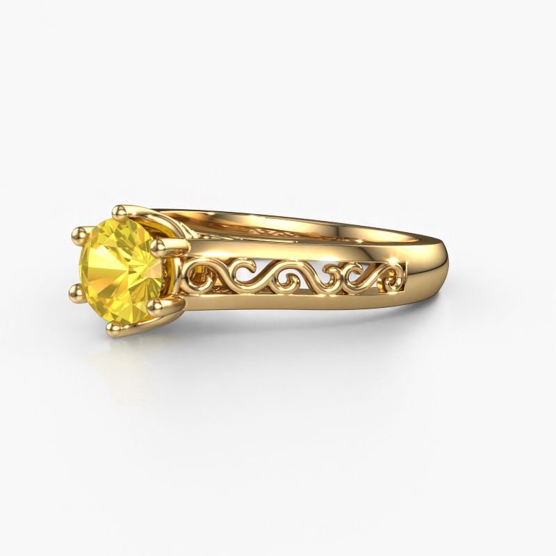 Image of Engagement ring Shan 585 gold yellow sapphire 6 mm