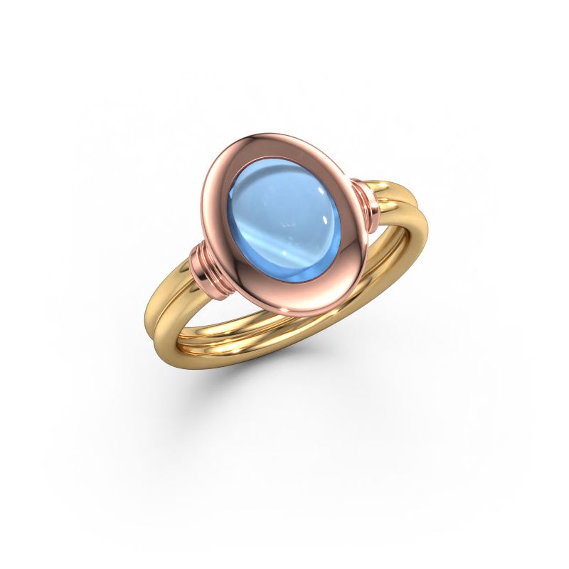 Ring Brittni 585 gold blue topaz 7x5 mm