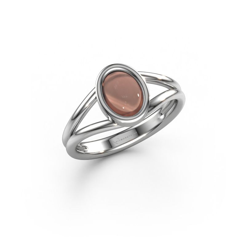 Ring Lieselotte 950 platinum smokey quartz 9x7 mm