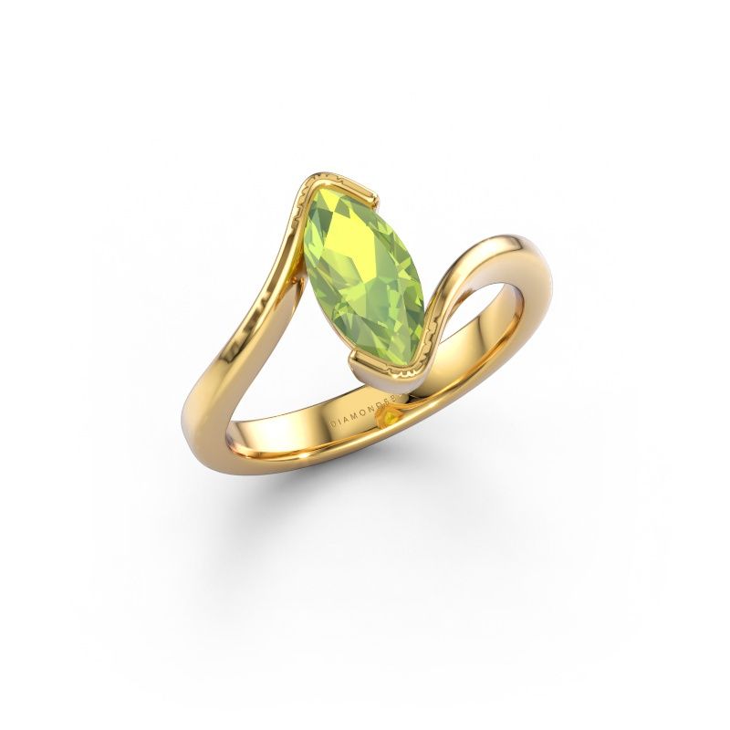 Bague de fiançailles Serenity 585 or jaune péridot 10x5 mm