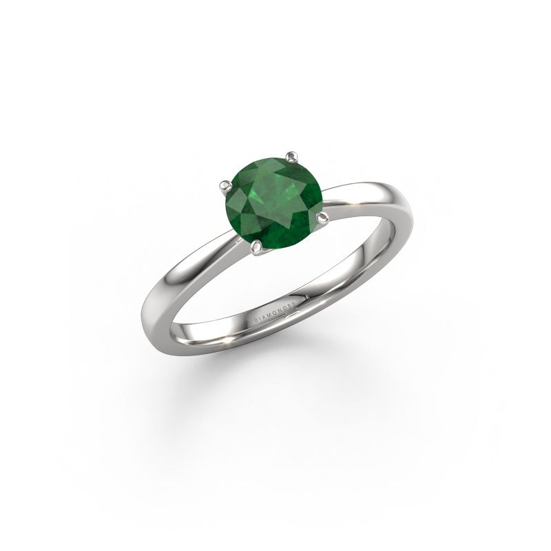 Engagement ring Kitty 585 white gold emerald 6.2 mm