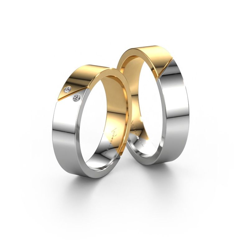 Eheringe set WH1201LM15AP ±5x1.7 mm 14 Karat Weißgold
