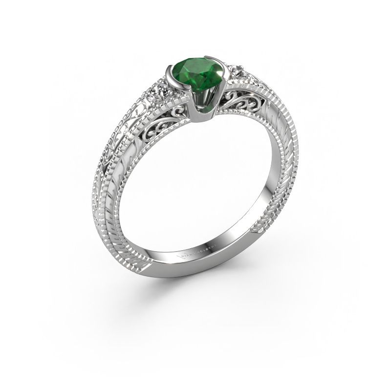 Engagement ring Anamaria 585 white gold emerald 5 mm